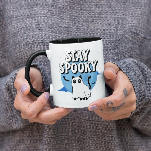 Bleibe Spooky Ghost Cat Tasse
