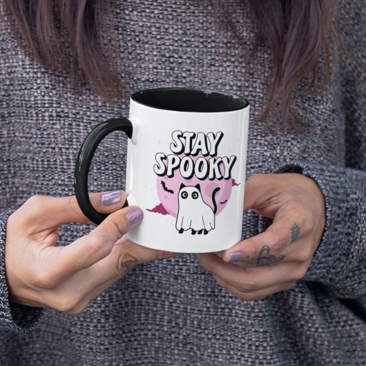 Bleibe Spooky Ghost Cat Tasse