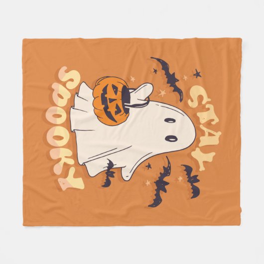 Bleibe Spooky Ghost Fleecedecke (Vorderseite (Horizontal))