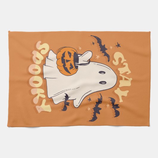 Bleibe Spooky Ghost Geschirrtuch (Horizontal)