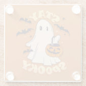 Bleibe Spooky Ghost Glasuntersetzer (Rückseite)