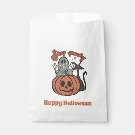 Bleibe Spooky Ghost Jack-O' Lantern Happy Hallowee Geschenktütchen (Vorderseite)