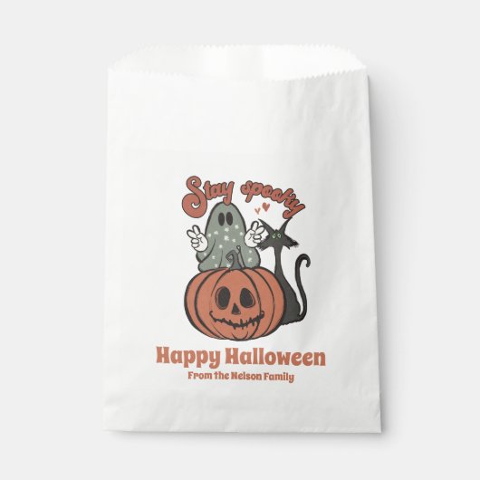 Bleibe Spooky Ghost Jack-O' Lantern Happy Hallowee Geschenktütchen (Vorderseite)