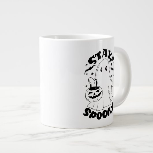 Bleibe Spooky Ghost Jumbo-Tasse (Vorderseite Rechts)