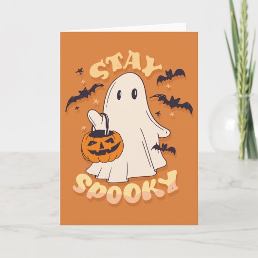 Bleibe Spooky Ghost Karte (Vorderseite)