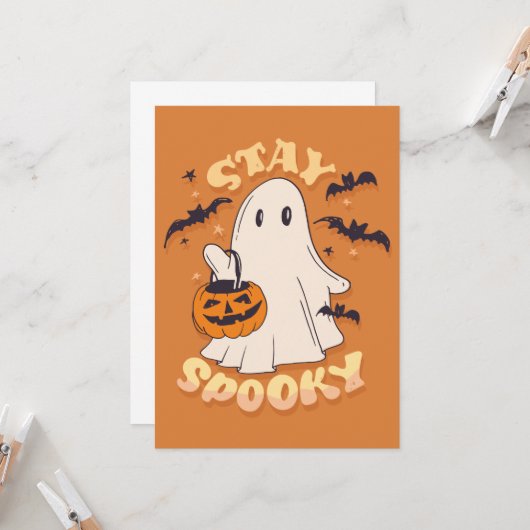 Bleibe Spooky Ghost Karte (Vorderseite/Rückseite Beispiel)