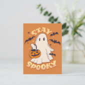 Bleibe Spooky Ghost Postkarte (Stehend Vorderseite)