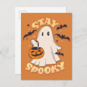 Bleibe Spooky Ghost Postkarte (Vorne/Hinten)