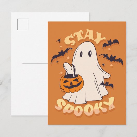 Bleibe Spooky Ghost Postkarte (Vorne/Hinten)