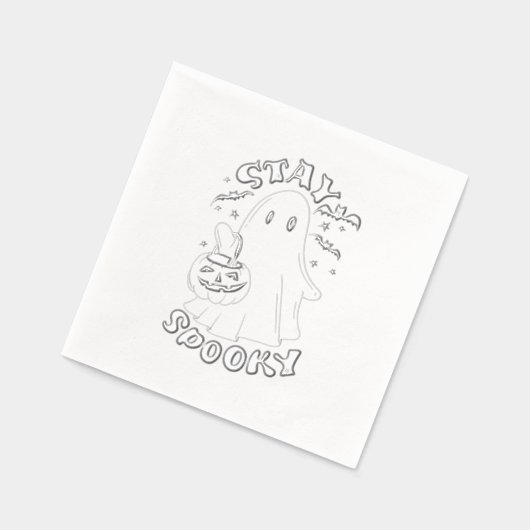 Bleibe Spooky Ghost Servietten Mit Folie (Links)