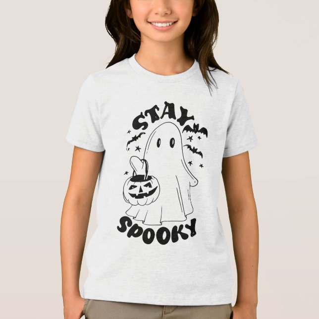 Bleibe Spooky Ghost Tri-Blend Shirt (Vorderseite)