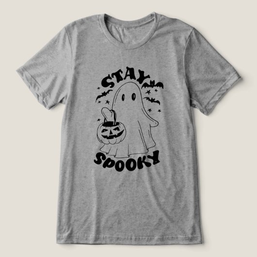 Bleibe Spooky Ghost Tri-Blend Shirt (Design Vorderseite)