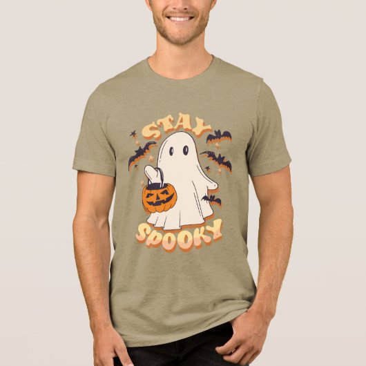 Bleibe Spooky Ghost Tri-Blend Shirt (Vorderseite)