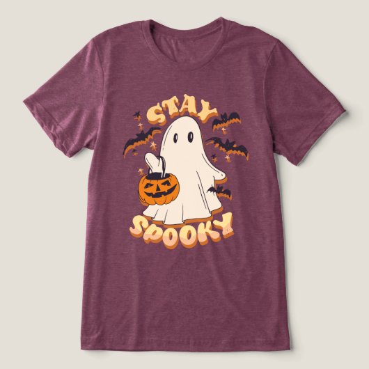 Bleibe Spooky Ghost Tri-Blend Shirt (Design Vorderseite)