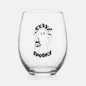 Bleibe Spooky Ghost Weinglas Ohne Stiel (Vorderseite)