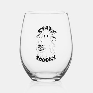 Bleibe Spooky Ghost Weinglas Ohne Stiel