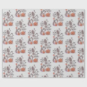 Bleibe Spooky Graveyard Skeleton Graues Halloween Geschenkpapier (Flach)