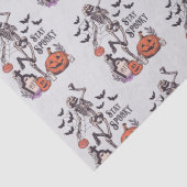 Bleibe Spooky Graveyard Skeleton Graues Halloween Seidenpapier (Detail)