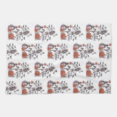 Bleibe Spooky Graveyard Skeleton White Halloween Geschirrtuch (Horizontal)