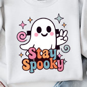 Bleibe Spooky Groovy Ghost Retro Pastel Halloween Baby Strampler
