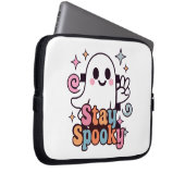 Bleibe Spooky Groovy Ghost Retro Pastel Halloween Laptopschutzhülle (Vorne Rechts)