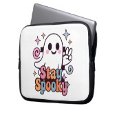 Bleibe Spooky Groovy Ghost Retro Pastel Halloween Laptopschutzhülle (Vorderseite Links)