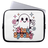 Bleibe Spooky Groovy Ghost Retro Pastel Halloween Laptopschutzhülle (Vorderseite)