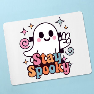 Bleibe Spooky Groovy Ghost Retro Pastel Halloween Mousepad
