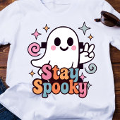 Bleibe Spooky Groovy Ghost Retro Pastel Halloween Sweatshirt