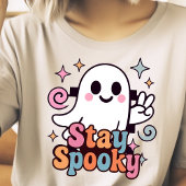 Bleibe Spooky Groovy Ghost Retro Pastel Halloween T-Shirt