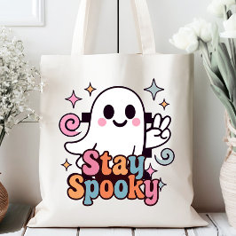 Bleibe Spooky Groovy Ghost Retro Pastel Halloween Tragetasche