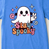 Bleibe Spooky Groovy Ghost Retro Pastel Halloween Tri-Blend Shirt