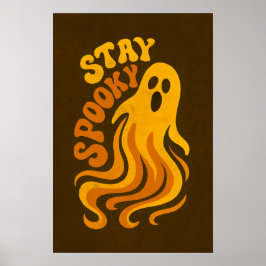 Bleibe Spooky Halloween Ghost Poster