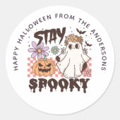Bleibe Spooky Halloween Groovy Leckerei Bag Sticke Runder Aufkleber (Vorderseite)