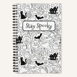 Bleibe Spooky Halloween Illustration Notizblock
