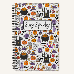 Bleibe Spooky Halloween Illustration Notizblock