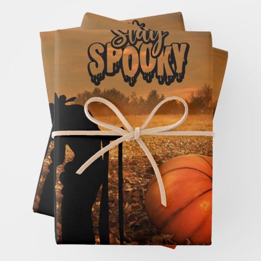 Bleibe Spooky Halloween Night Old Hexe, Pumpkins Geschenkpapier Set (Beispiel)