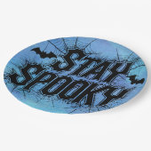 Bleibe Spooky Halloween Pappteller (Schrägansicht)