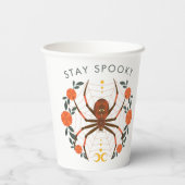 Bleibe Spooky Halloween-Party Spider Pappbecher (Rückseite)