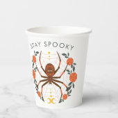 Bleibe Spooky Halloween-Party Spider Pappbecher (Vorderseite)