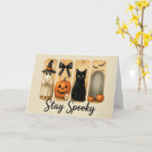 "Bleibe Spooky" Halloween Pinselstrich Schlaganfal Karte (Gelbe Blume)
