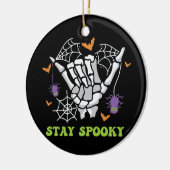 Bleibe Spooky Halloween Skeleton Hand Keramik Ornament (Links)