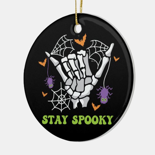 Bleibe Spooky Halloween Skeleton Hand Keramik Ornament (Links)