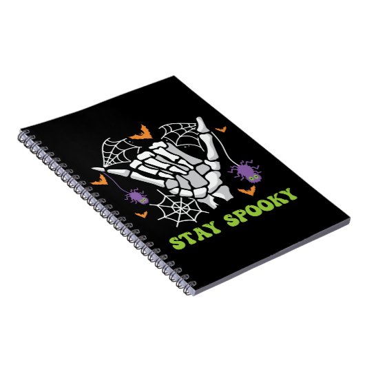 Bleibe Spooky Halloween Skeleton Hand Notizblock (Rechte Seite)