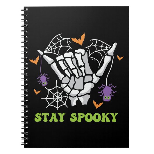 Bleibe Spooky Halloween Skeleton Hand Notizblock (Vorderseite)