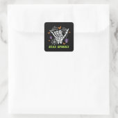 Bleibe Spooky Halloween Skeleton Hand Quadratischer Aufkleber (Tasche)