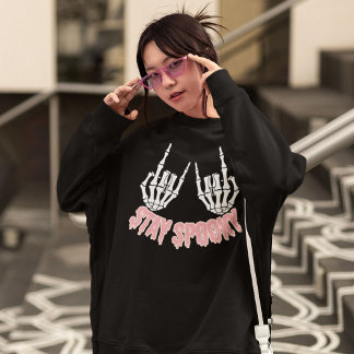 Bleibe Spooky Halloween Skeleton Hands Sweatshirt