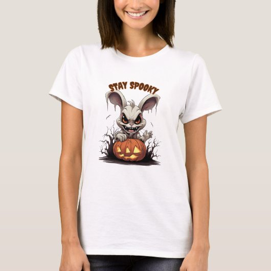 Bleibe Spooky Halloween T - Shirt (Vorderseite)