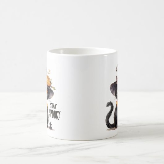Bleibe Spooky - Hexenhutkatze Kaffeetasse (Mittel)