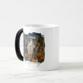 Bleibe Spooky Horror Collage Verwandlungstasse (Vorderseite Links)